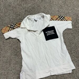 Burberry White Polo Shirt with Black Label